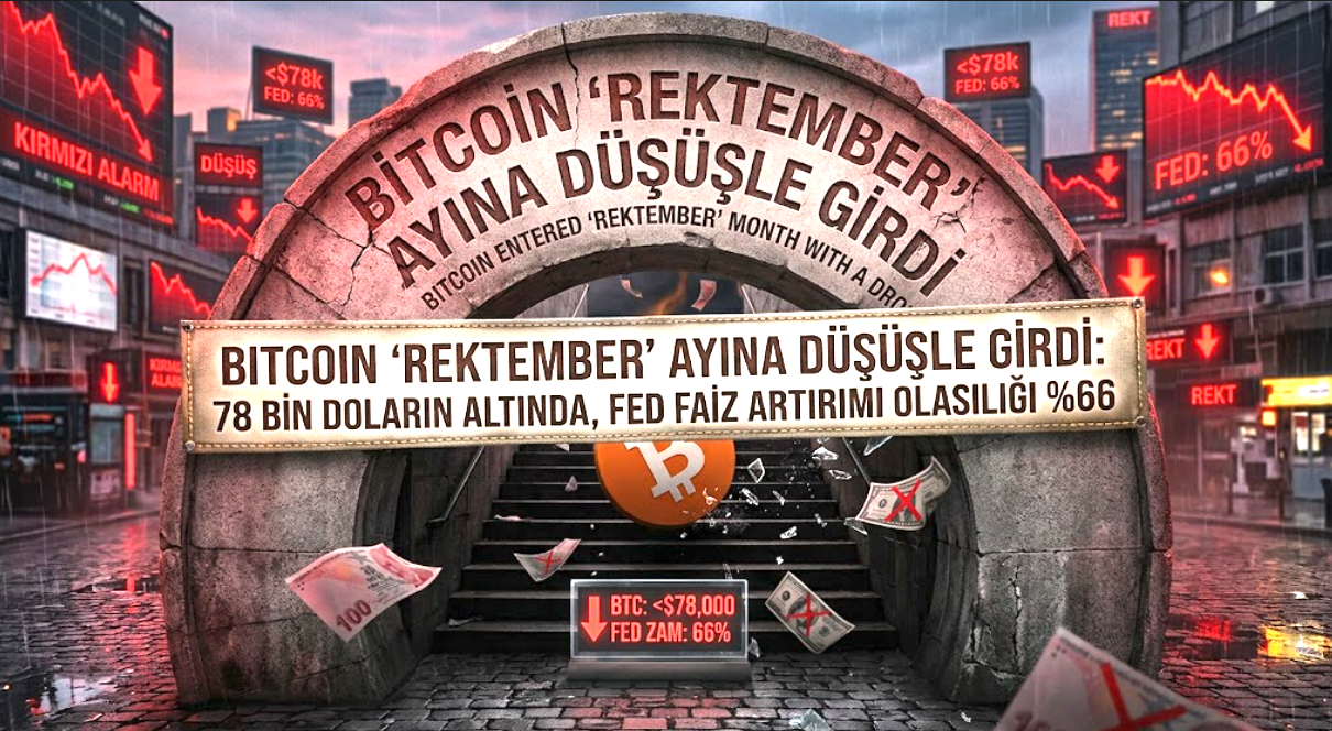 Bitcoin 'Rektember' Ayına Düşüşle Girdi: 78 Bin Doların Altında, Fed Faiz Artırımı Olasılığı %66