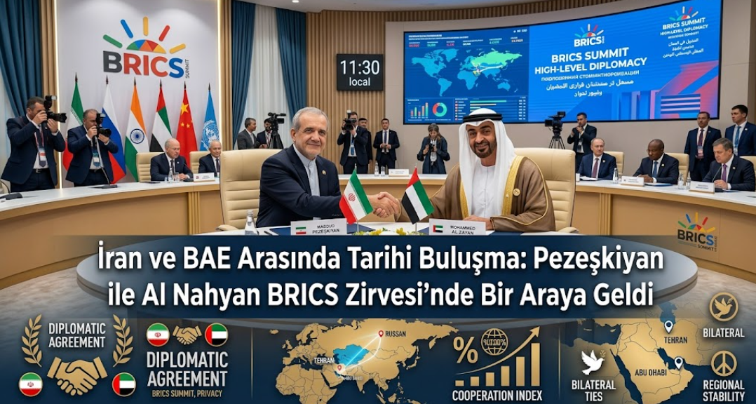 İran ve BAE Arasında Tarihi Buluşma: Pezeşkiyan ile Al Nahyan BRICS Zirvesi'nde Bir Araya Geldi