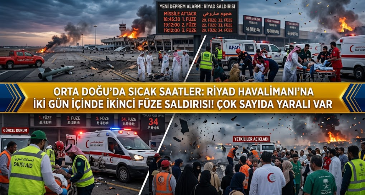 Orta Doğu'da Sıcak Saatler: Riyad Havalimanı’na İki Gün İçinde İkinci Füze Saldırısı! Çok Sayıda Yaralı Var